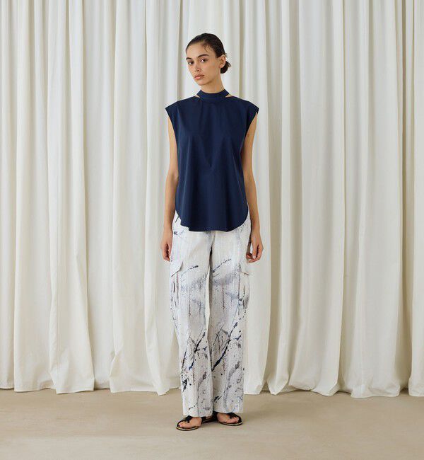 DES PRES「ストレッチポプリン スタンドカラーブラウス」|シャツ・ブラウス|