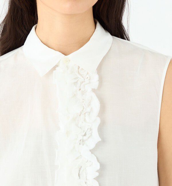 MACPHEE「テンセルリヨセルローン フロントフリルブラウス」|シャツ・ブラウス|