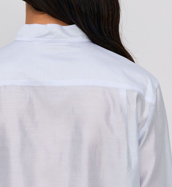 BACCA「ウォッシャーシルク スタンドカラーシャツ」|シャツ・ブラウス|