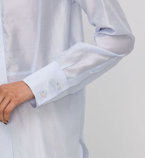 BACCA「ウォッシャーシルク スタンドカラーシャツ」|シャツ・ブラウス|