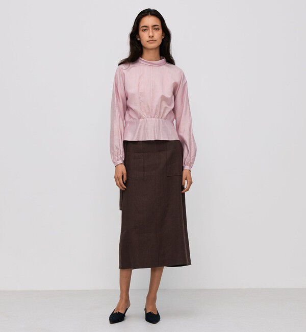 BACCA「ウォッシャーシルク ショートブラウス」|シャツ・ブラウス|