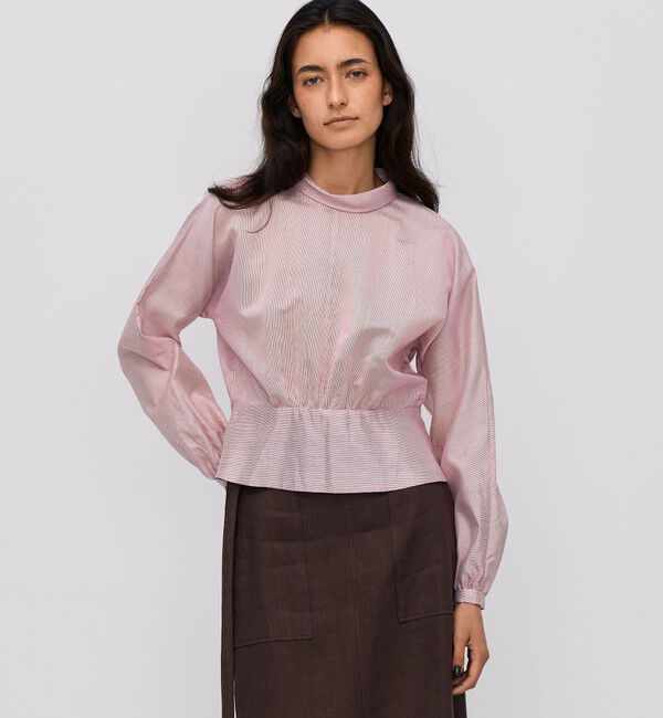 BACCA「ウォッシャーシルク ショートブラウス」|シャツ・ブラウス|