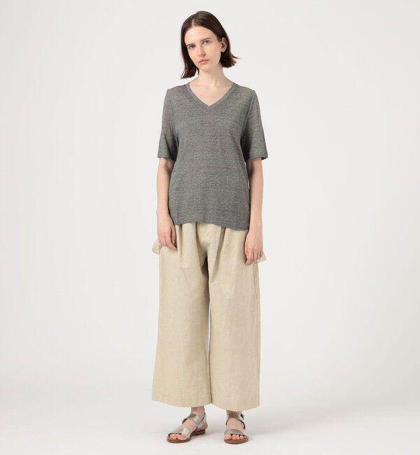 GALERIE VIE「リネンジャージー Vネックプルオーバー」|Tシャツ・カットソー|