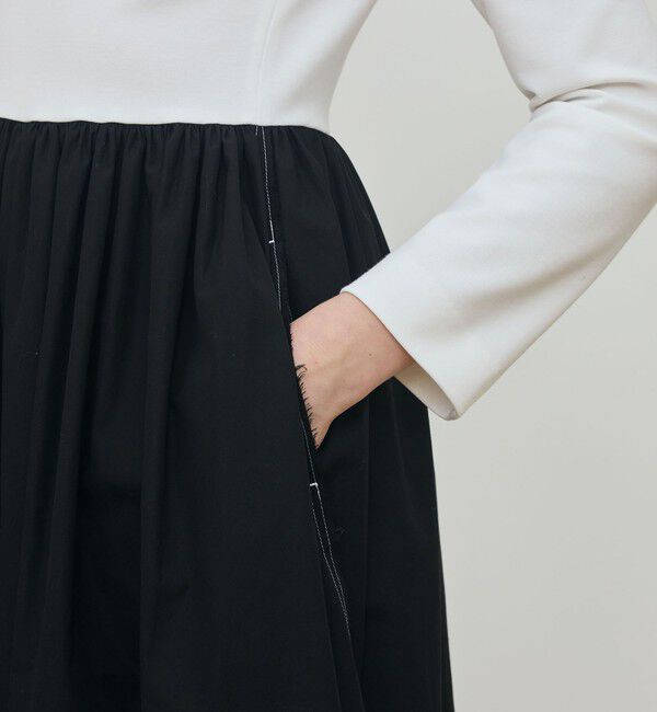 DES PRES「コットンタイプライター コンビコクーンワンピース」|ワンピース|