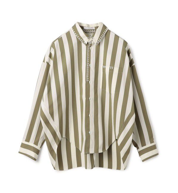 GALERIE VIE「パラソルストライプ シェルシルエットシャツ」|シャツ・ブラウス|54 グリーン系
