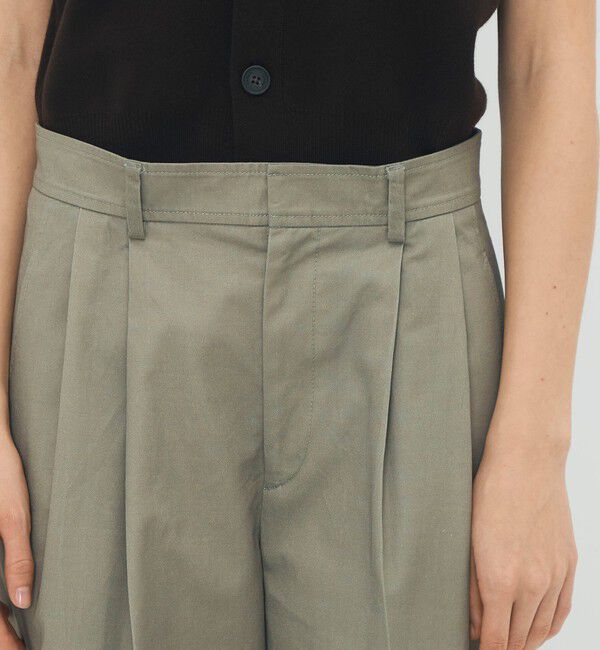 CABaN「コットンツイル フラワープリント2タックワイドパンツ」|チノ|