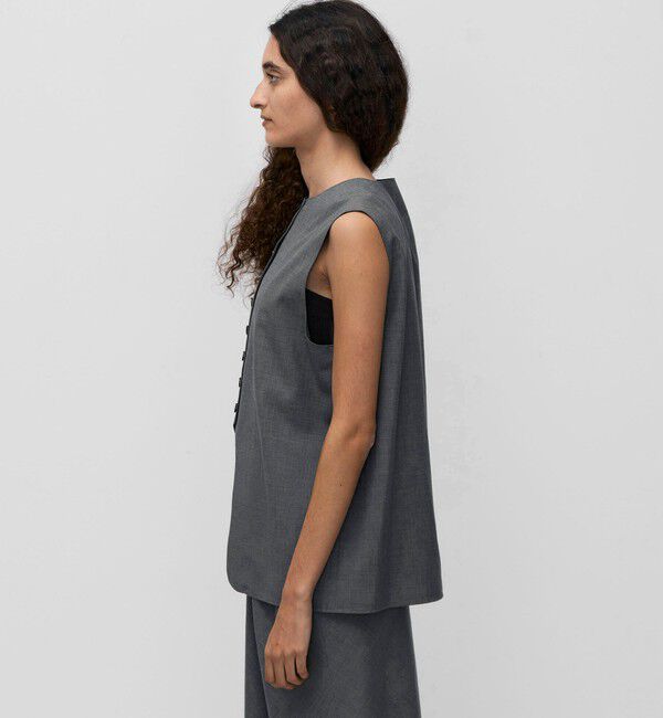 BACCA「ウールトロピカル ラウンドネックベスト」|ベスト・ジレ|