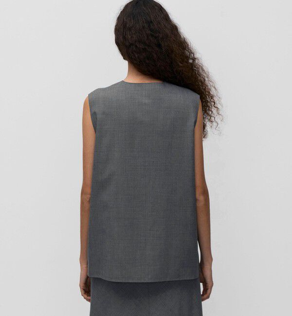 BACCA「ウールトロピカル ラウンドネックベスト」|ベスト・ジレ|