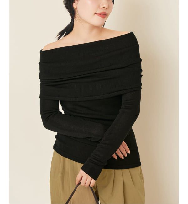 Plage「LE PETIT PULLE / ル プティ プレ 別注 BARDOT NECKLINE ニット」|ニット・セーター|ブラック