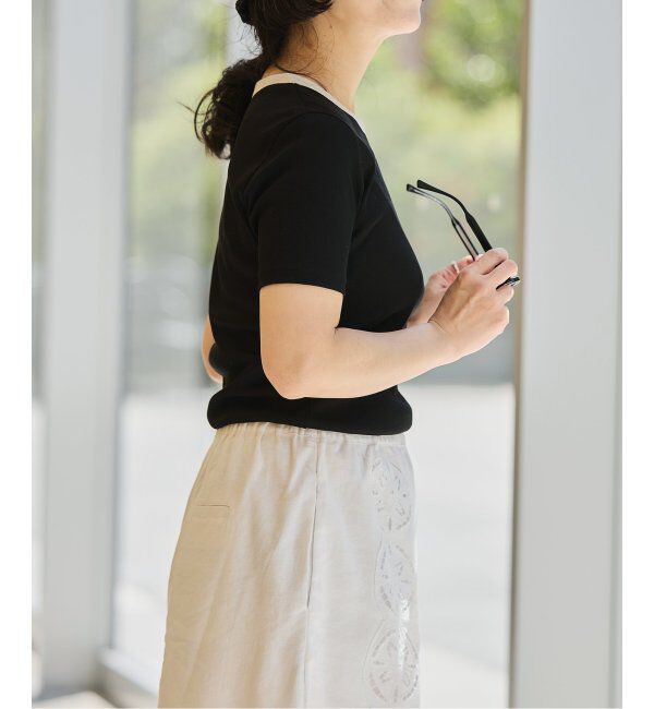 IENA LA BOUCLE「《追加》IENA LA BOUCLE ライトリブハーフスリーブプルオーバー2」|Tシャツ・カットソー|