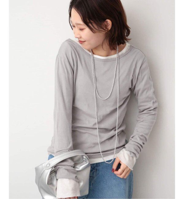 SLOBE IENA「《追加6/一部カラーWEB・店舗限定》miller  SLOBE別注 SHEER RIB クルーネック」|Tシャツ・カットソー|グレーA