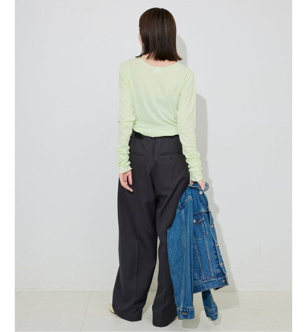 SLOBE IENA「《追加6/一部カラーWEB・店舗限定》miller  SLOBE別注 SHEER RIB クルーネック」|Tシャツ・カットソー|