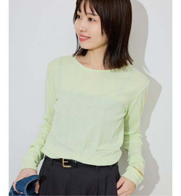 SLOBE IENA「《追加6/一部カラーWEB・店舗限定》miller  SLOBE別注 SHEER RIB クルーネック」|Tシャツ・カットソー|