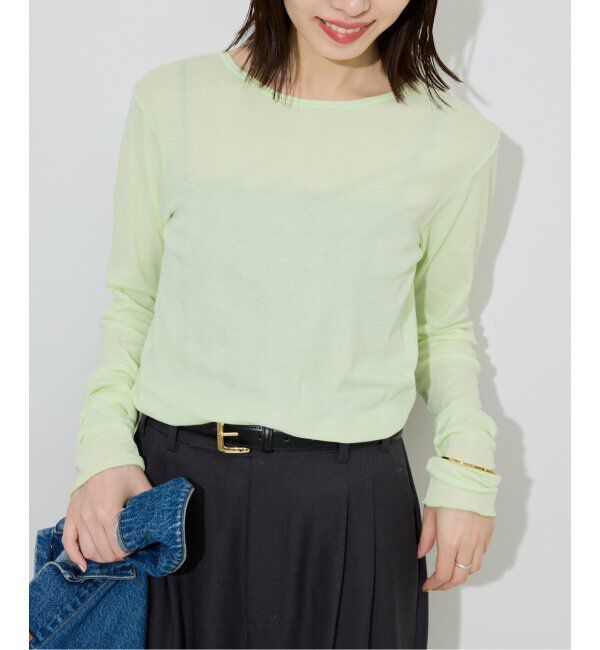 SLOBE IENA「《追加6/一部カラーWEB・店舗限定》miller  SLOBE別注 SHEER RIB クルーネック」|Tシャツ・カットソー|