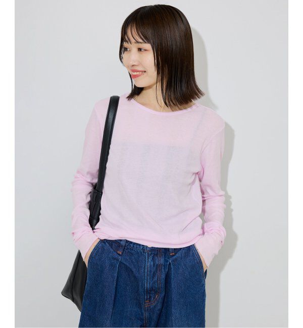 SLOBE IENA「《追加6/一部カラーWEB・店舗限定》miller  SLOBE別注 SHEER RIB クルーネック」|Tシャツ・カットソー|