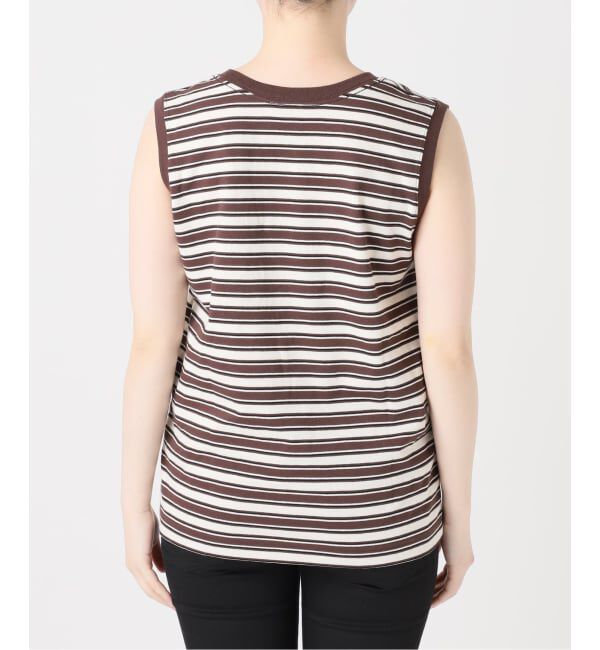 JOURNAL STANDARD「《予約》汗ジミ防止天竺ボーダーノースリーブ」|Tシャツ・カットソー|