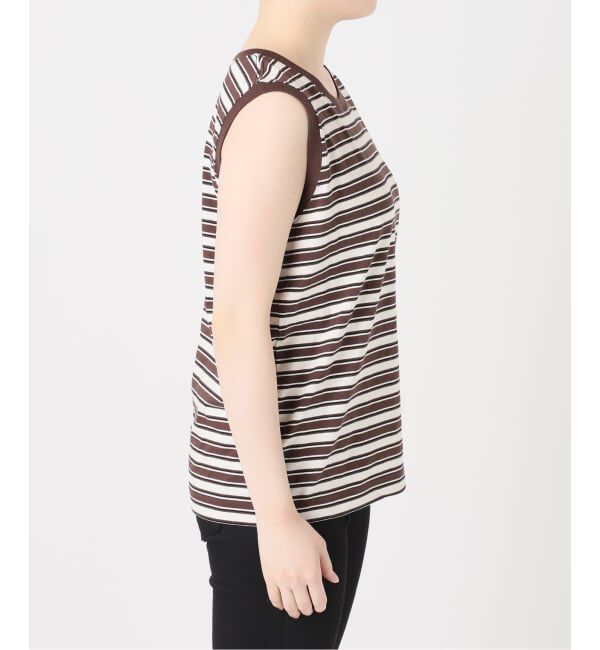 JOURNAL STANDARD「《予約》汗ジミ防止天竺ボーダーノースリーブ」|Tシャツ・カットソー|