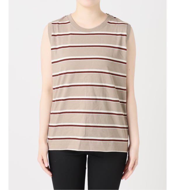 JOURNAL STANDARD「《予約》汗ジミ防止天竺ボーダーノースリーブ」|Tシャツ・カットソー|