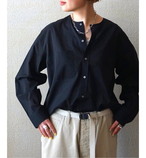 journal standard luxe「【VAS-Y LENTEMENT】CREW-NECK OVERSIZED SHIRT」|シャツ・ブラウス|ブラック