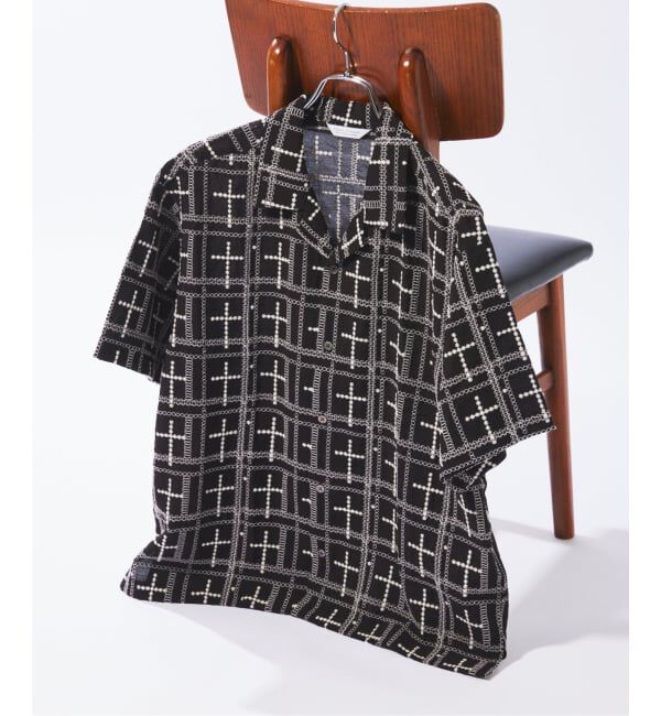 JOURNAL STANDARD「《予約》クロス エンブロイダリー 半袖 シャツ」|シャツ・ブラウス|ブラック