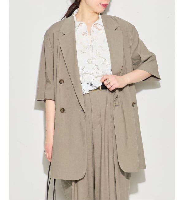 journal standard L'essage「《予約》バイオリネン オーバーサイズジャケット」|テーラードジャケット|カーキ
