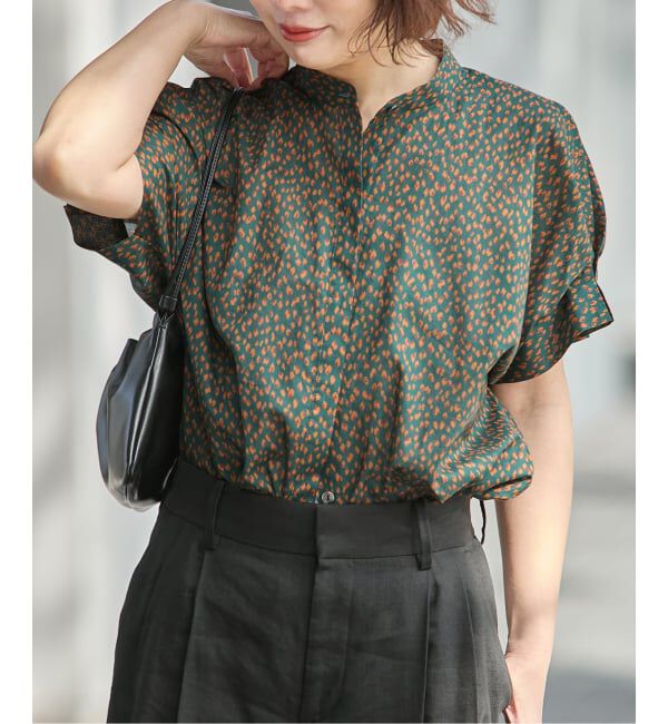 journal standard L'essage「《予約》DEVEAUX/ドットタックスリーブシャツ」|シャツ・ブラウス|グリーン