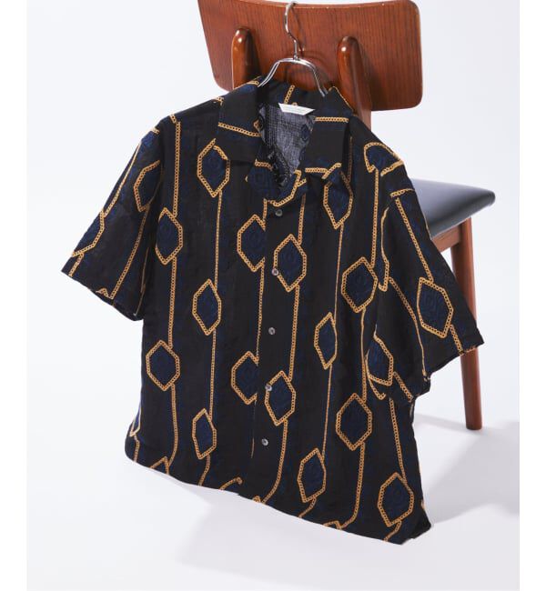 JOURNAL STANDARD「《予約》チェーン エンブロイダリー 半袖 シャツ」|シャツ・ブラウス|ネイビー