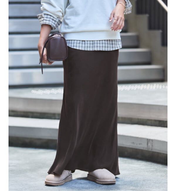 FRAMeWORK「≪追加≫シルキーキュプラバイアススカート」|スカート|