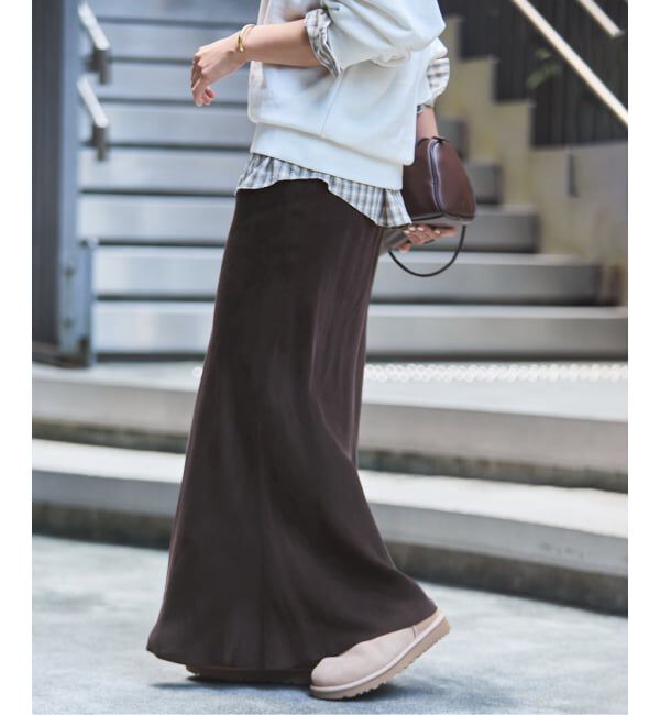 FRAMeWORK「≪追加≫シルキーキュプラバイアススカート」|スカート|