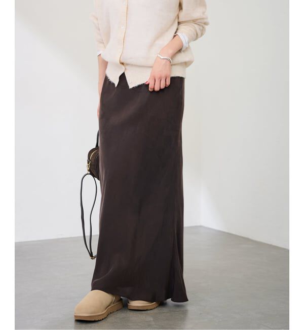 FRAMeWORK「≪追加≫シルキーキュプラバイアススカート」|スカート|