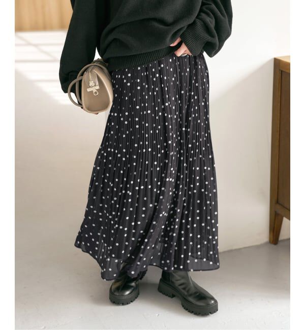 Spick and Span「《一部店舗+WEB限定》ドットプリーツイージースカート」|スカート|