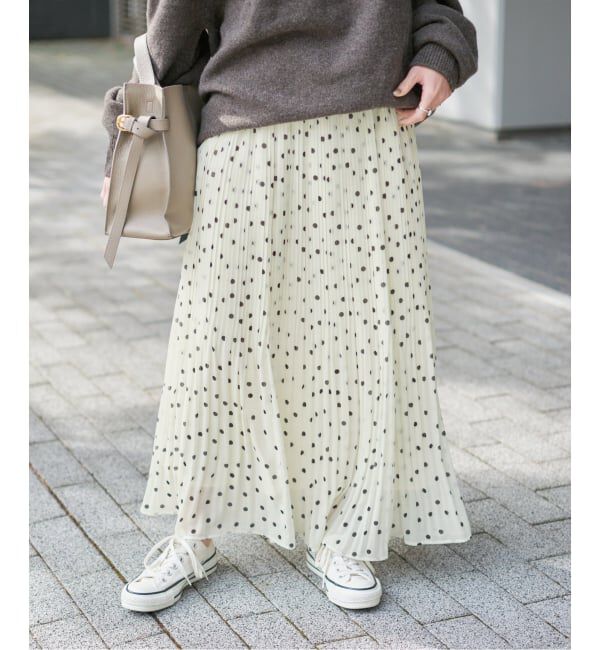 Spick and Span「《一部店舗+WEB限定》ドットプリーツイージースカート」|スカート|