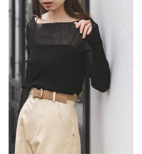 NOBLE「《WEB限定カラー》シアーホリゾンタルリブニット」|ニット・セーター|