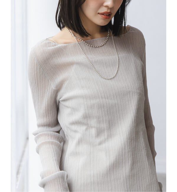 NOBLE「《WEB限定カラー》シアーホリゾンタルリブニット」|ニット・セーター|
