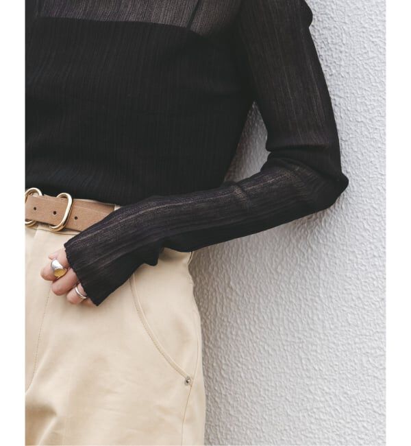 NOBLE「《WEB限定カラー》シアーホリゾンタルリブニット」|ニット・セーター|