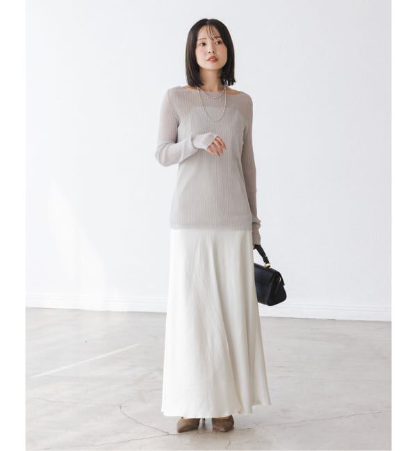 NOBLE「《WEB限定カラー》シアーホリゾンタルリブニット」|ニット・セーター|