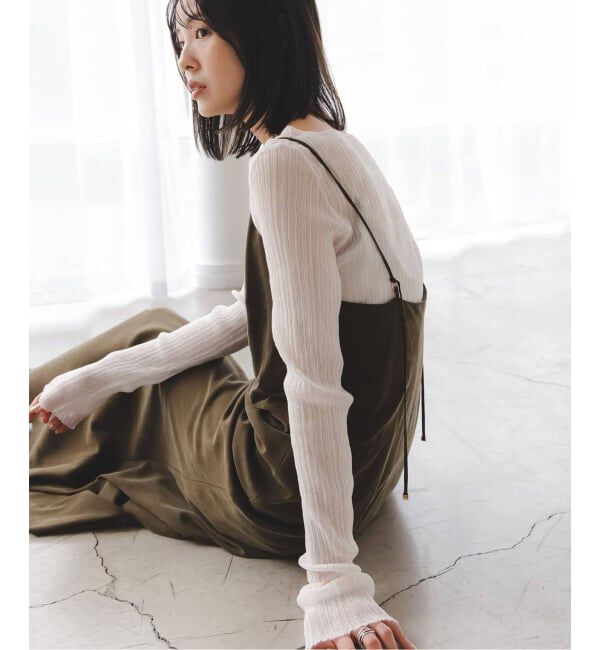 NOBLE「《WEB限定カラー》シアーホリゾンタルリブニット」|ニット・セーター|