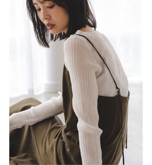NOBLE「《WEB限定カラー》シアーホリゾンタルリブニット」|ニット・セーター|