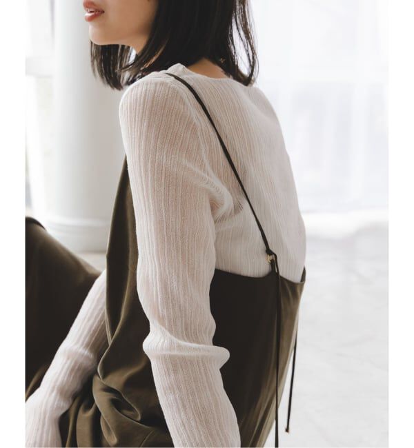 NOBLE「《WEB限定カラー》シアーホリゾンタルリブニット」|ニット・セーター|