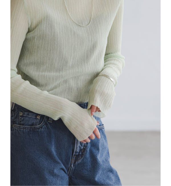 NOBLE「《WEB限定カラー》シアーホリゾンタルリブニット」|ニット・セーター|