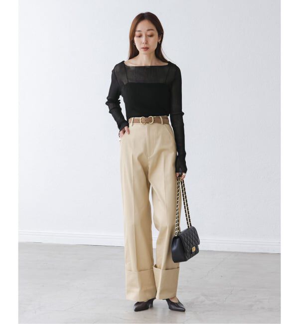 NOBLE「《WEB限定カラー》シアーホリゾンタルリブニット」|ニット・セーター|