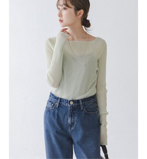 NOBLE「《WEB限定カラー》シアーホリゾンタルリブニット」|ニット・セーター|