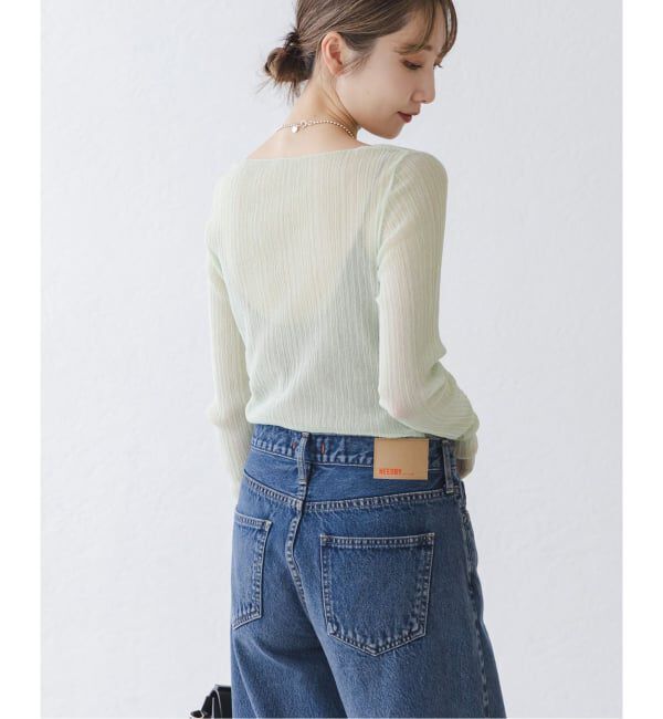 NOBLE「《WEB限定カラー》シアーホリゾンタルリブニット」|ニット・セーター|