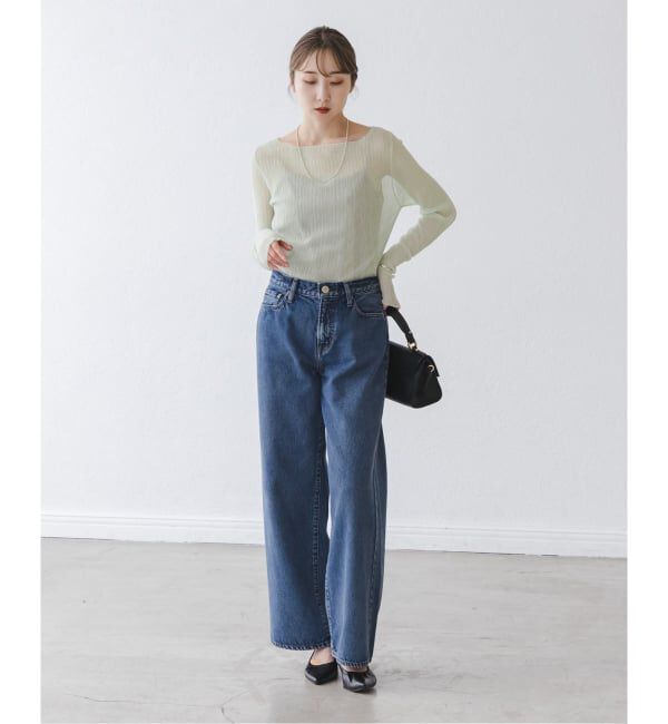 NOBLE「《WEB限定カラー》シアーホリゾンタルリブニット」|ニット・セーター|
