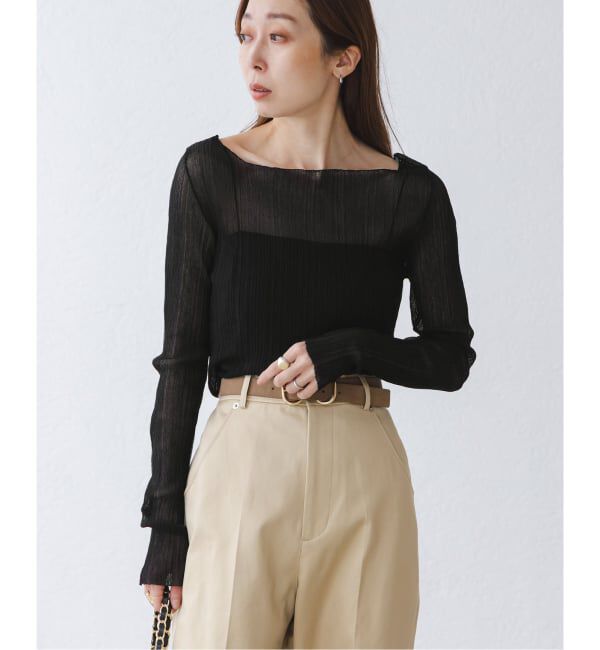 NOBLE「《WEB限定カラー》シアーホリゾンタルリブニット」|ニット・セーター|