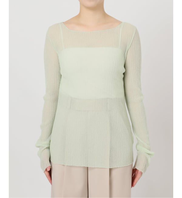 NOBLE「《WEB限定カラー》シアーホリゾンタルリブニット」|ニット・セーター|