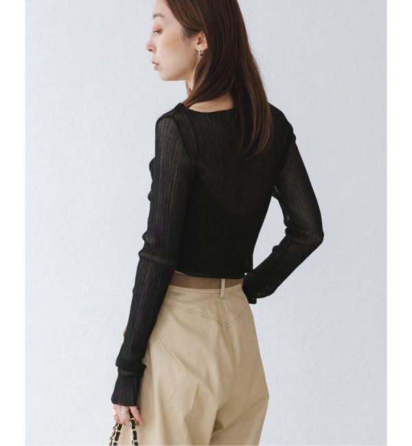 NOBLE「《WEB限定カラー》シアーホリゾンタルリブニット」|ニット・セーター|