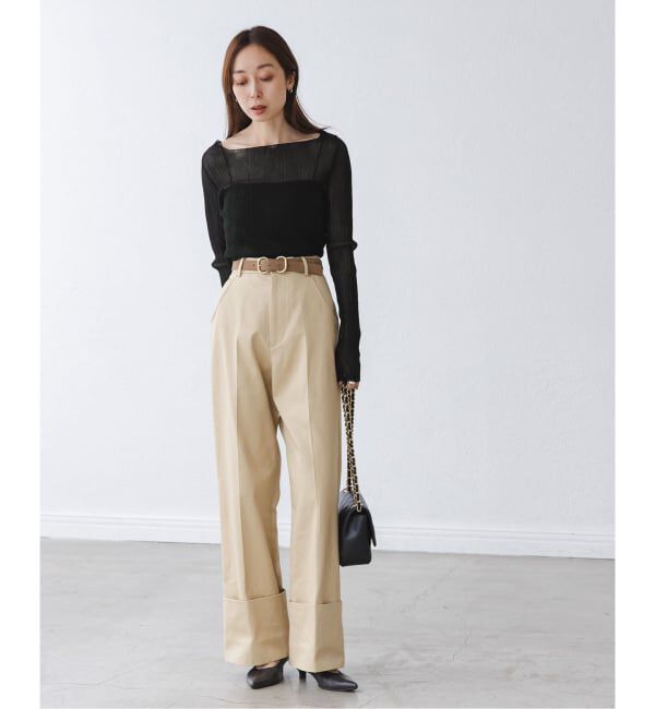 NOBLE「《WEB限定カラー》シアーホリゾンタルリブニット」|ニット・セーター|