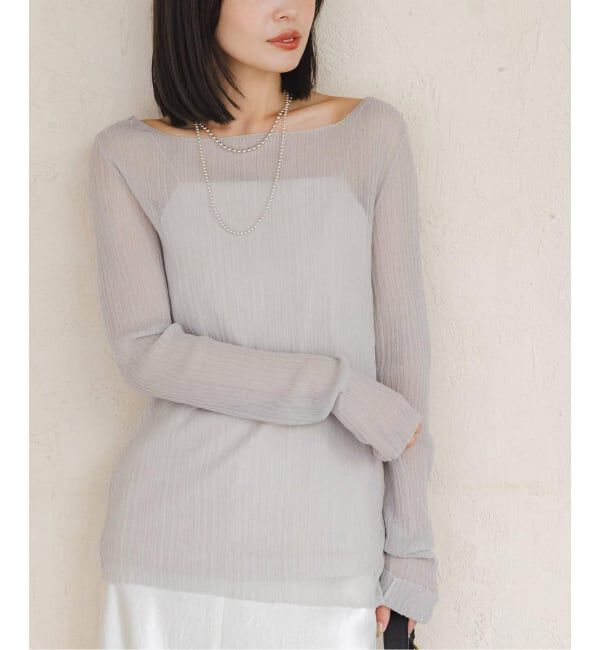 NOBLE「《WEB限定カラー》シアーホリゾンタルリブニット」|ニット・セーター|グレーB