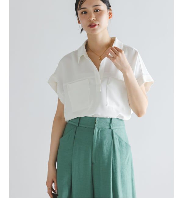 NOBLE「《予約》ワークディテールノースリブラウス」|シャツ・ブラウス|